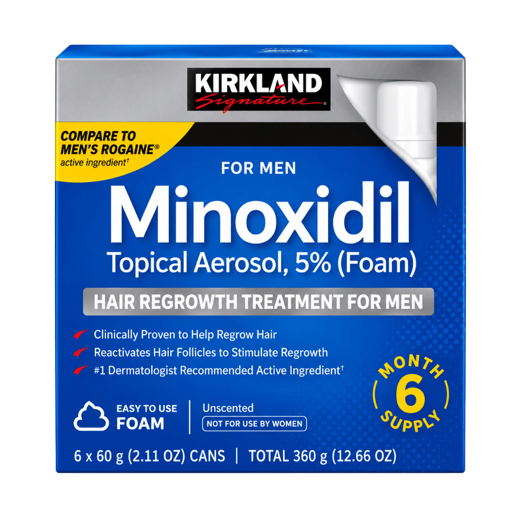 Kirkland Signature Hair Regrowth Treatment Minoxidil Foam for Men 2.11 oz 6-count buy online USA - 1